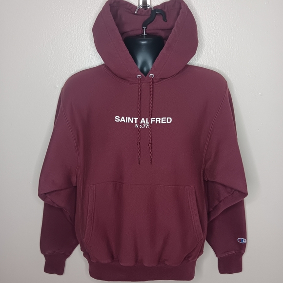 Saint Alfred x Champion Reverse Weave Adult Medium Hoodie Sweatshirt  Maroon - Picture 1 of 8